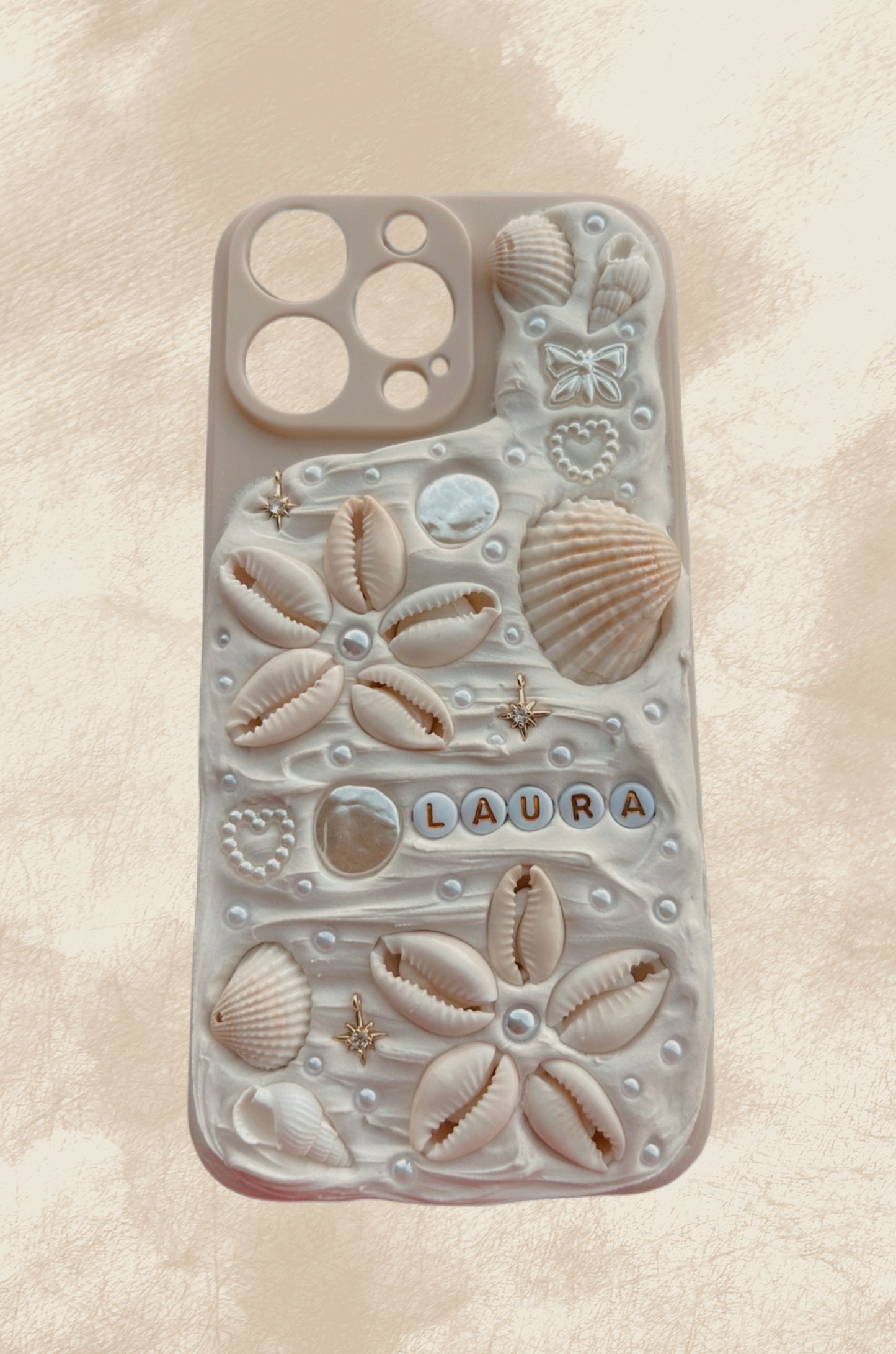Custom Name Shell Flower Phone Case